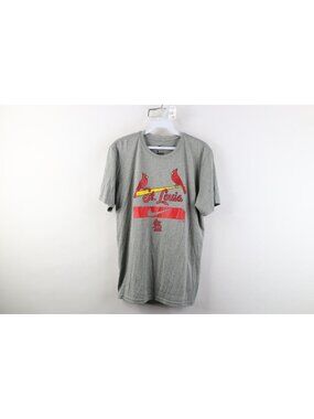 Nike MLB Mens Medium Center Swoosh St Louis Cardinals Baseball T-Shirt Gray